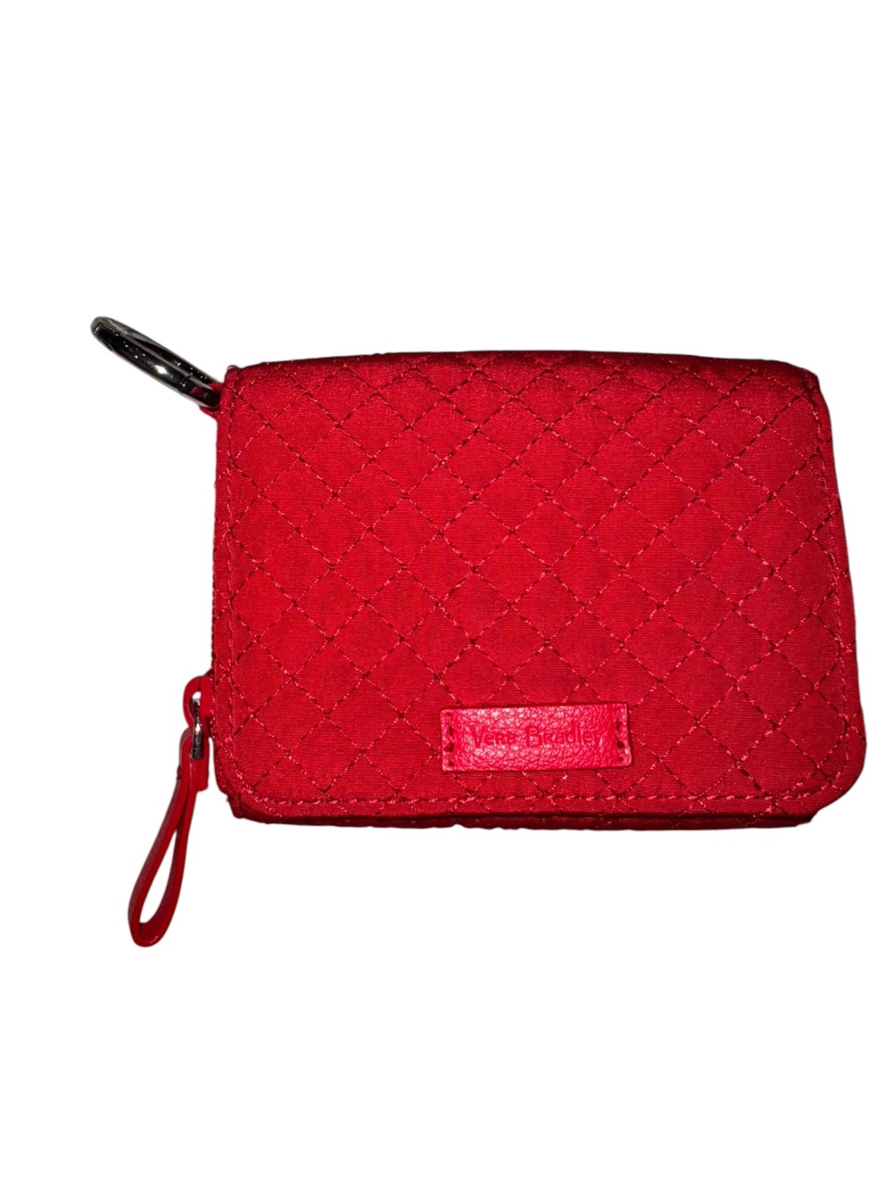 Vera Bradley Red Quilted RFID Card Case with Floral Lining